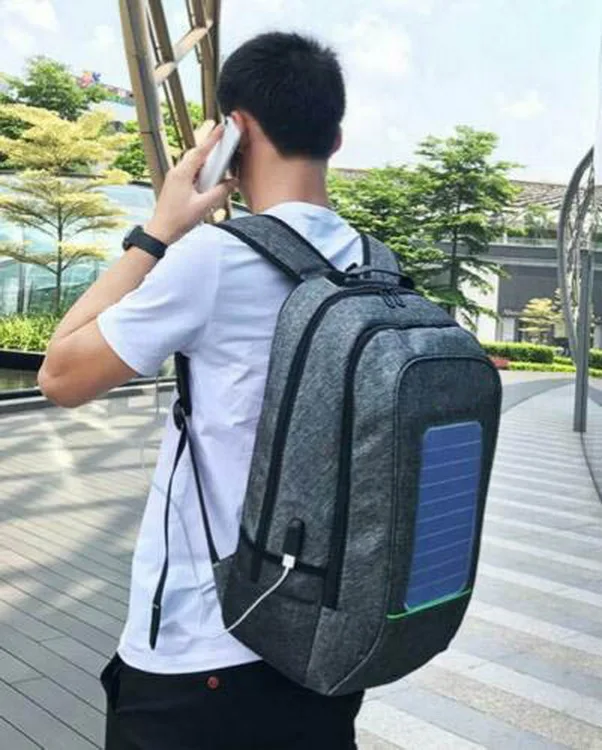 Large capacity usb charging solar backpack custom logo smart backpacks with solar panel wholesale solar rucksack