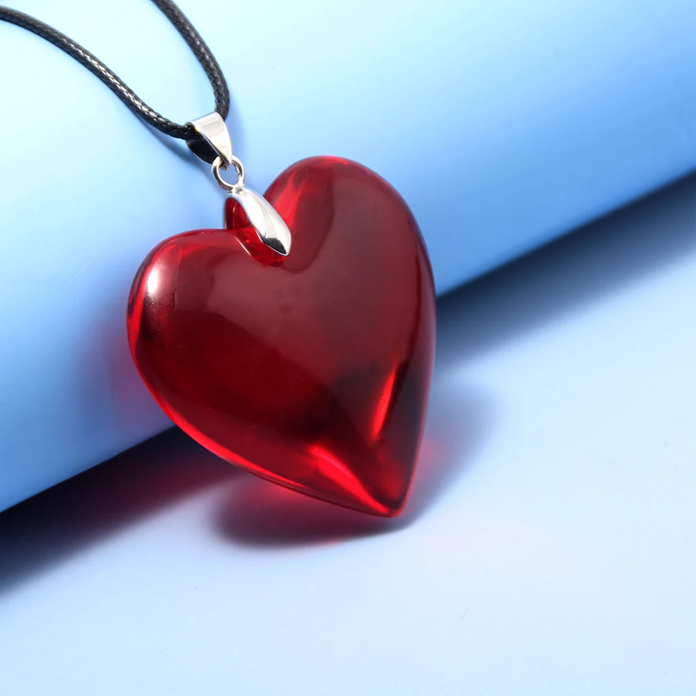 Heart Pendant Necklace Women Fashion Jewelry Anime Accessories Weave Goth Black Big Heart Pendant Choker Chain Jewelry Choker