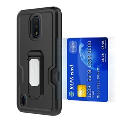 Strongly recommend new arrival 2 in 1 magnetic absorb kickstand shockproof card holder for NOKIA mobile phone case cover card sl