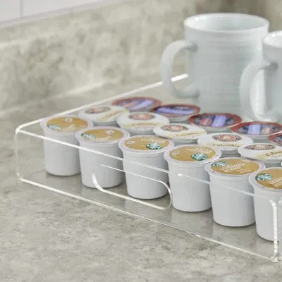 Transparent Acrylic Plastic Serving Tray for Drink Food Cosmetics Storage