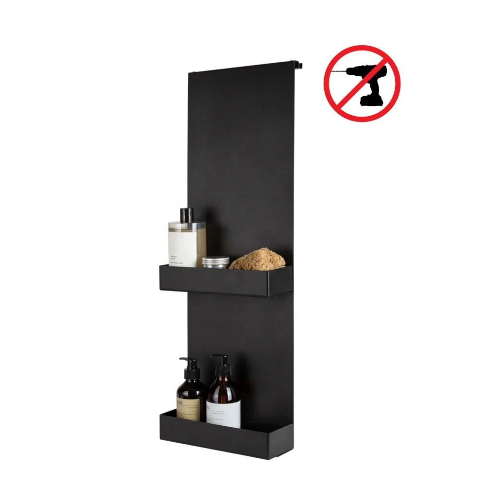 LAKESO Black White Hanging Shower Caddy Shelf Organizer Rack No Drilling Bathroom Rack Shower Caddies