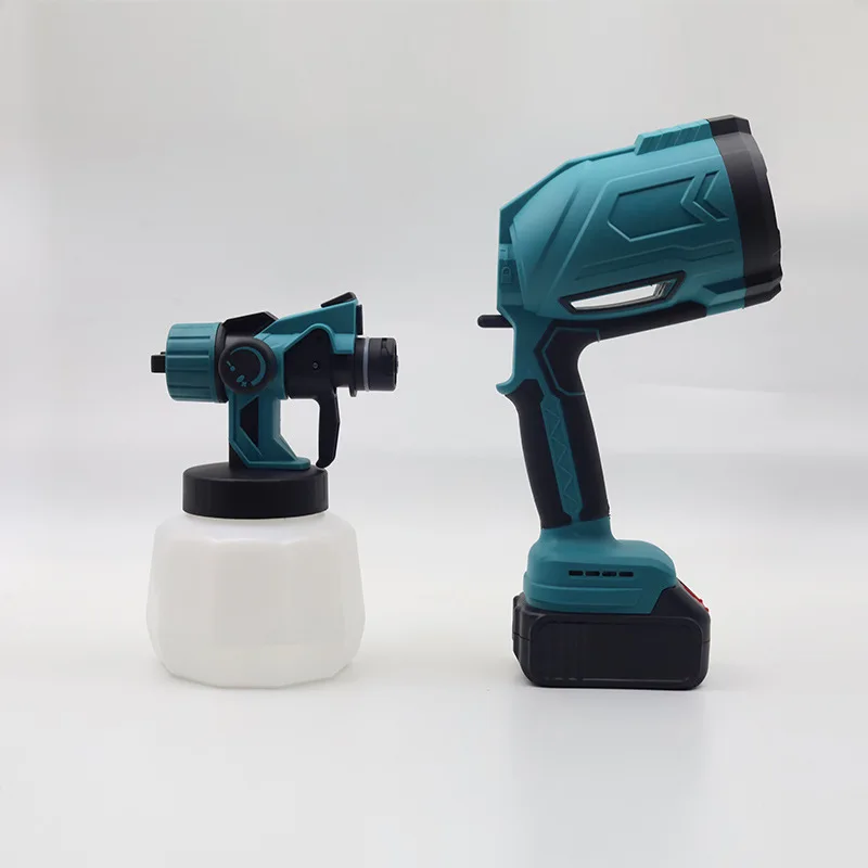 18V Battery HVLP Paint Sprayer Cordless 1000ML High Power Auto Furniture Steel Coating Airbrush Electric Spray Gun Pump