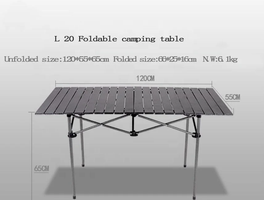 High quality portable easy folding aluminum various size foldable outdoor picnic camping table
