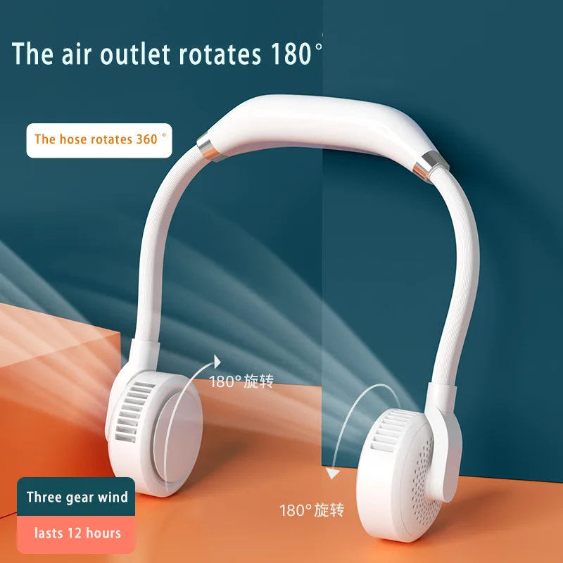 New design hanging portable neck fan rechargeable for working and shopping