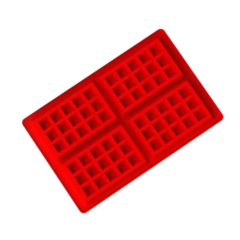 Hot sale waffle mould rectangle silicone bakery molds for waffle easy to release 4pcs mini waffle cookie mold