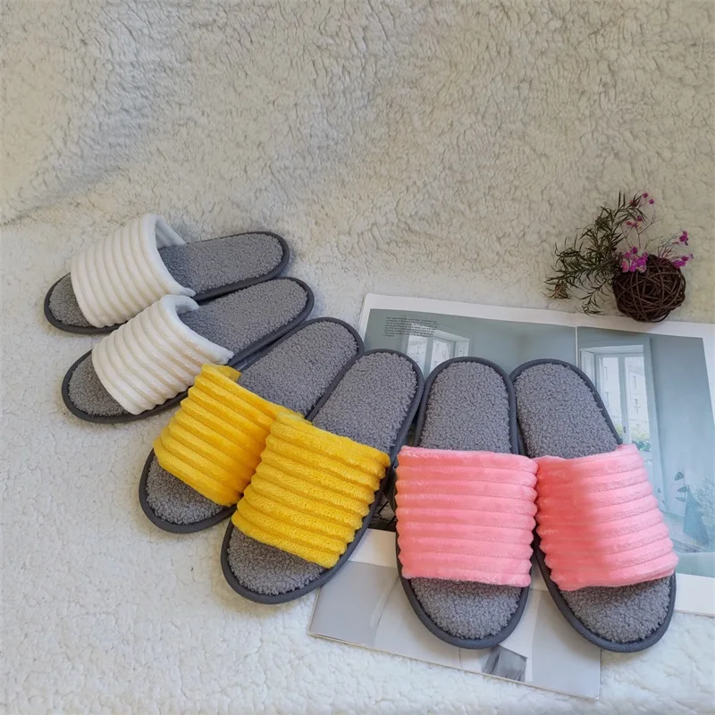 Autumn winter new female cotton home indoor wood floor soft sole silent warm plush bedroom slippers
