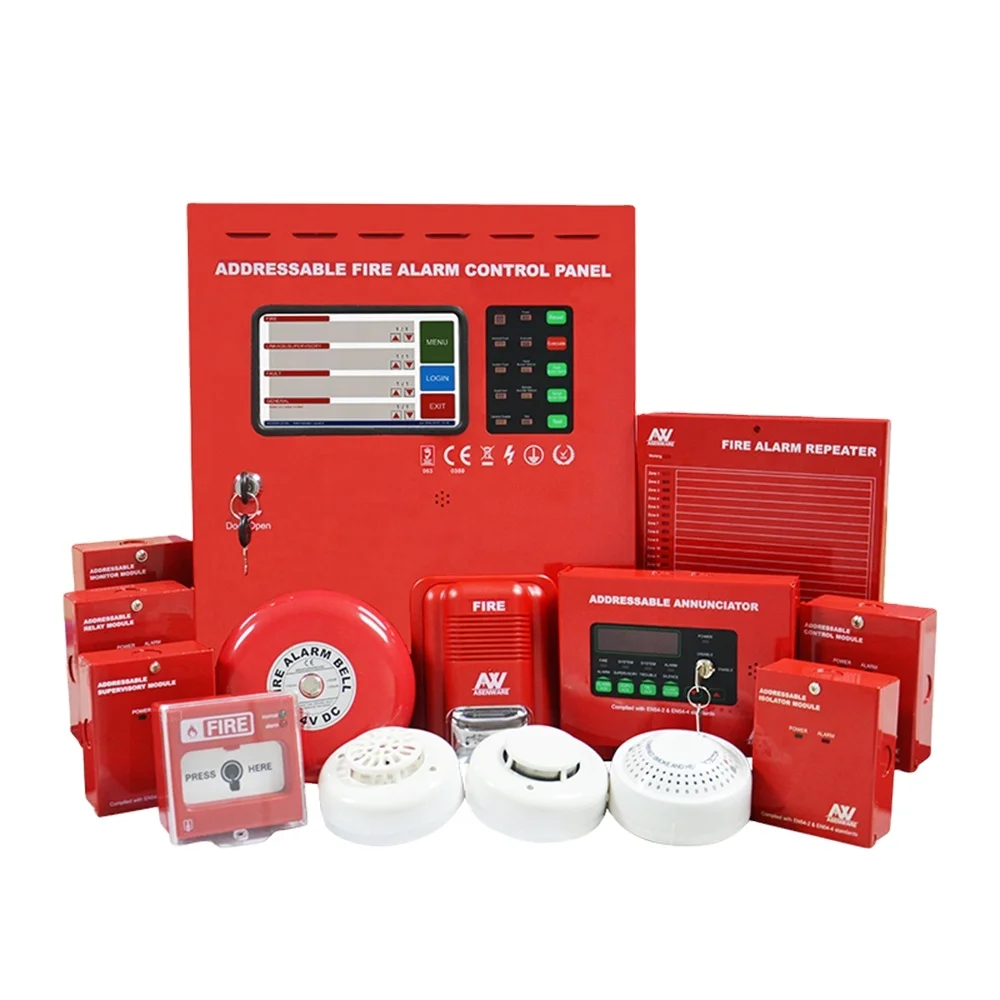 Two Wire Touch Screen Addressable Fire Alarm System with 250 Point Per Loop