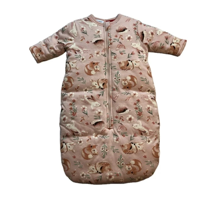 
Baby knitted winter padded warmth long sleeve sleeping bag suit for winter 