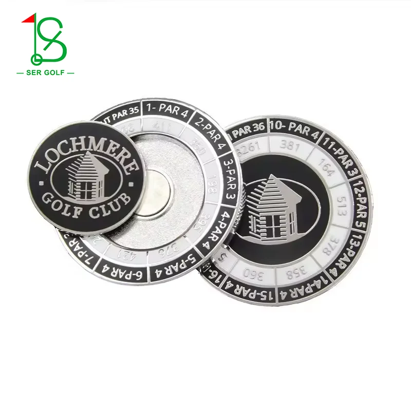 Wholesale Magnetic Accessories Golf Ball Markers  3D Coin Design Magnetic with Logo Custom Metal Golf Hat Clip