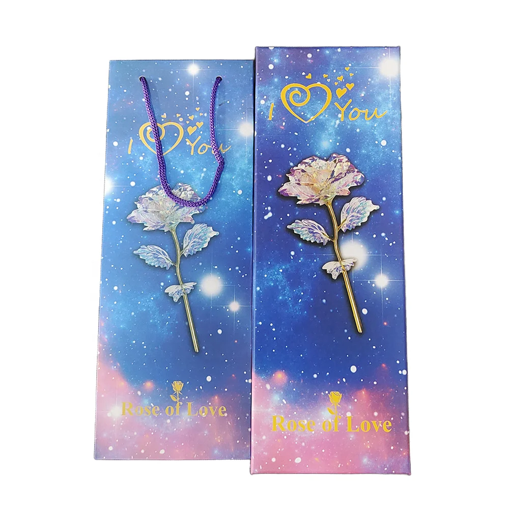 Galaxy Rose Rainbow Plastic Flower Artificial Decorative Party Decorations and Gift