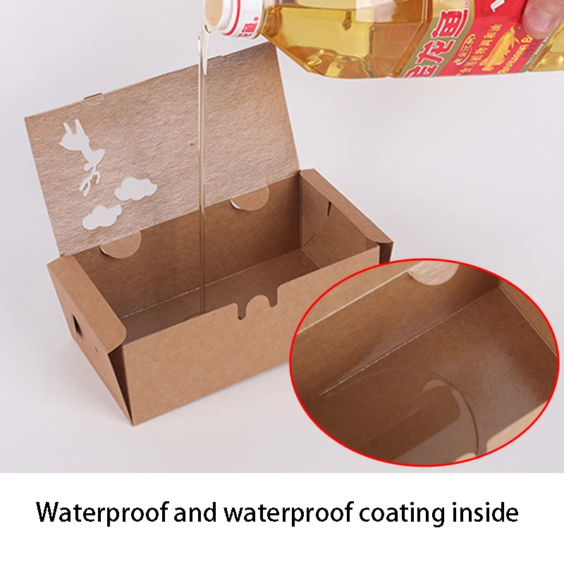  Одноразовая коробка для завтрака упаковка жареной курицы еды из крафт-бумаги упаковочная