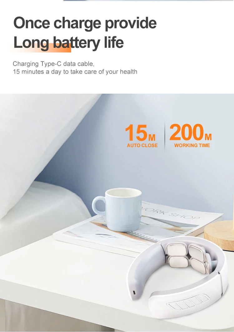 Hot Electric Pulse Heated Portable Cervical 6d Neck Massage Device Intelligent Cervical Massager