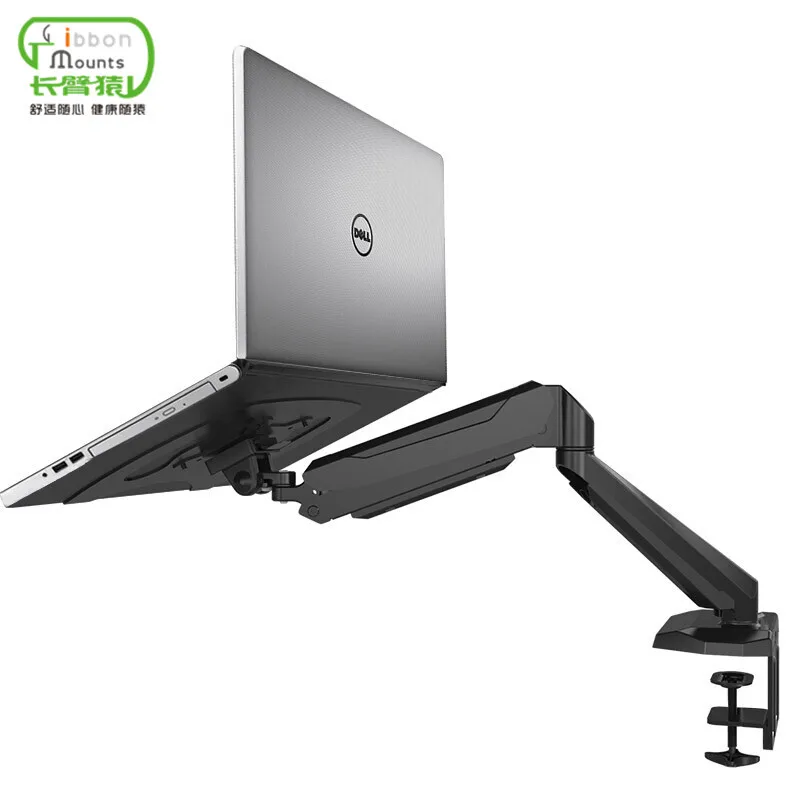 Desktop Full Motion Gas Spring Dual Use 10-15.6inch  Adjustable Laptop Stand or 10-27 inch Monitor Holder Arm Bracket