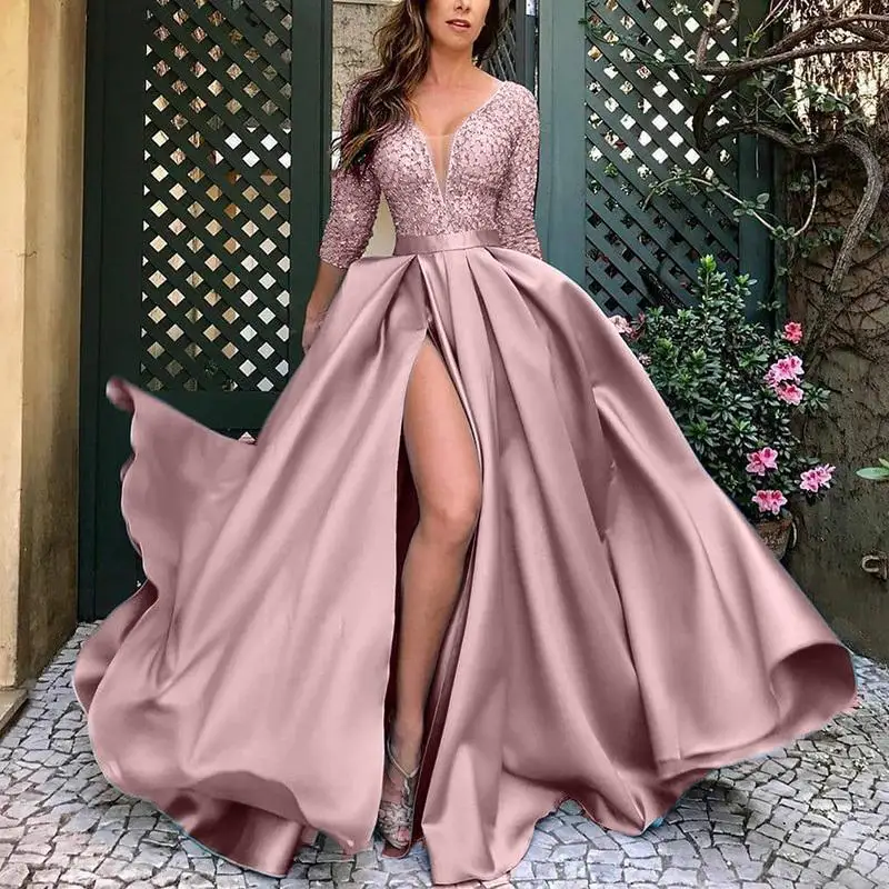 2021 gold bronzing sexy long dress with tail party evening gown skirts wedding dresses