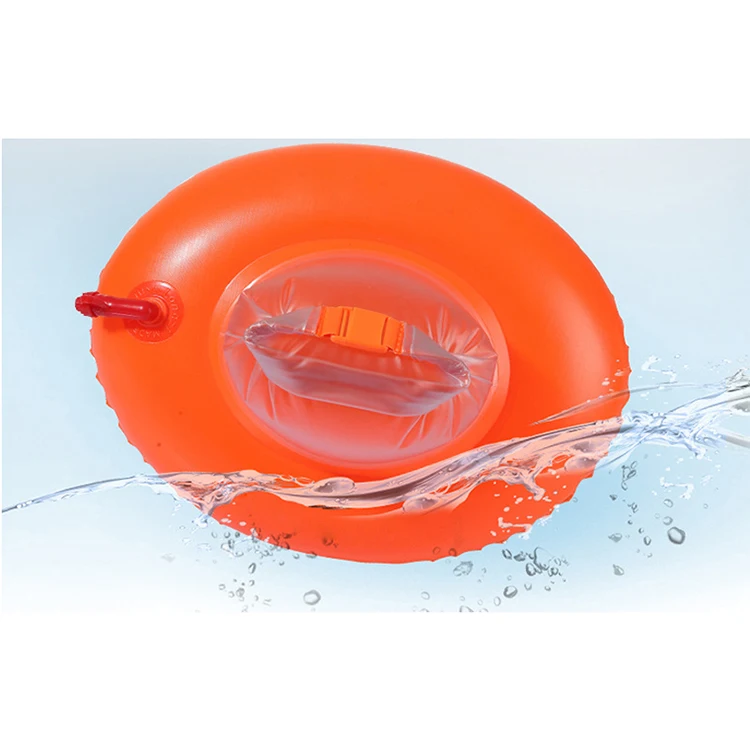 Swim Safety Float Buoy Orange PVC with long adjustable strap