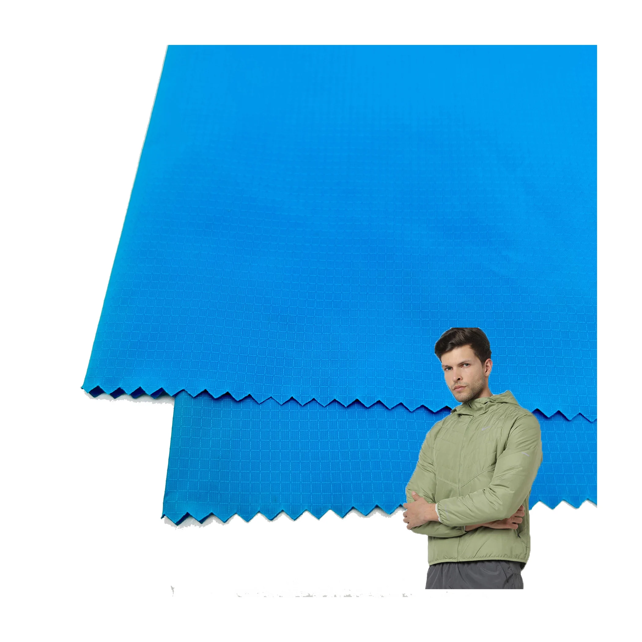 factory price wholesale down proof PU coated ripstop 100% nylon taffeta fabric for down jacket padded puffer fabric