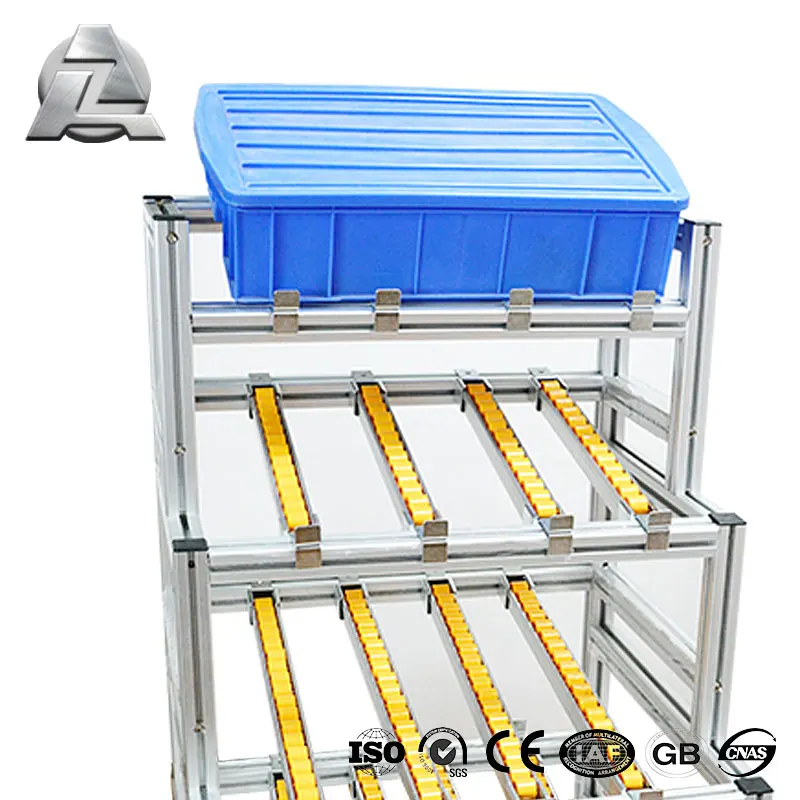 2024 latest design industrial modular t slot linear profile rack shelves with roller