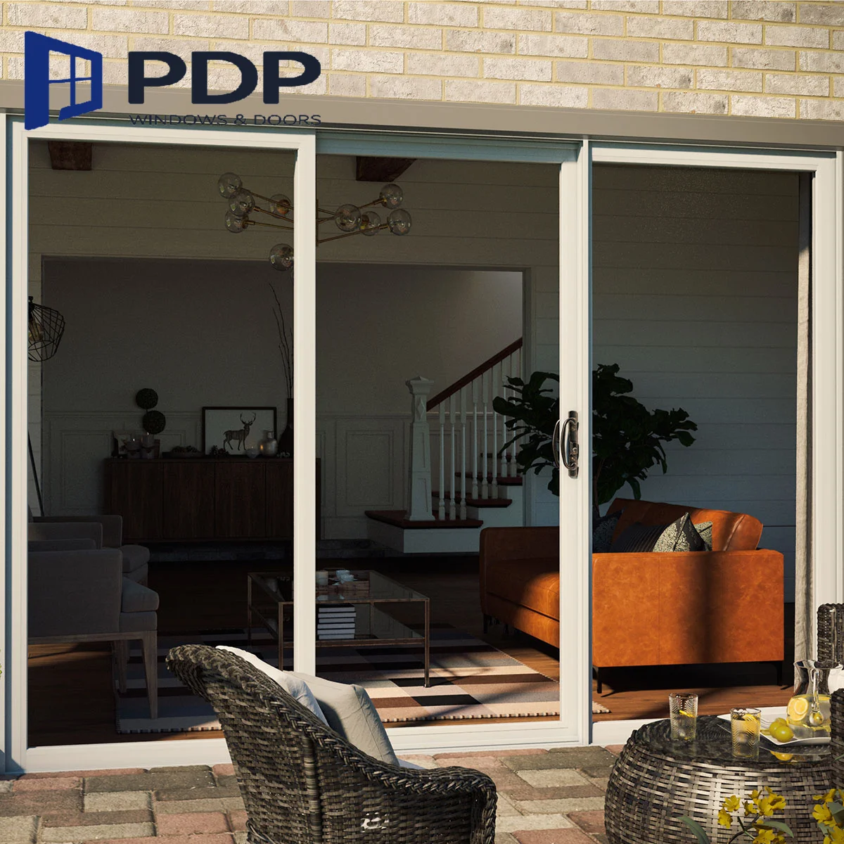 Aluminum Alloy Door Stainless Steel Fiberglass Modern French-style Outdoor Glass Waterproof Contemporary Villas Customized Size