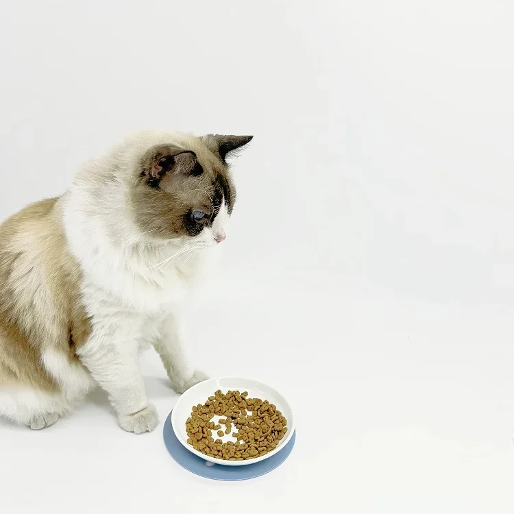 Customisable cute fish bone kitten paw pattern cat bowl silicone odourless waterproof non-slip placemats cat supplies