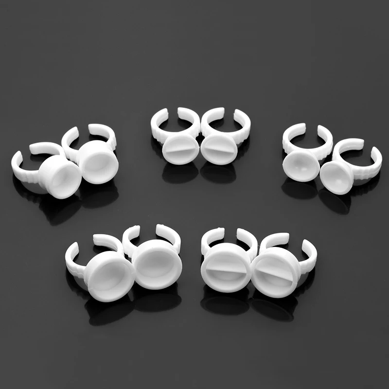 Pink Permanent Makeup Adhesive Pigment Microblading Tattoo Ink Disposable Holder lash Glue Ring Cup Eyelash Extension Tools