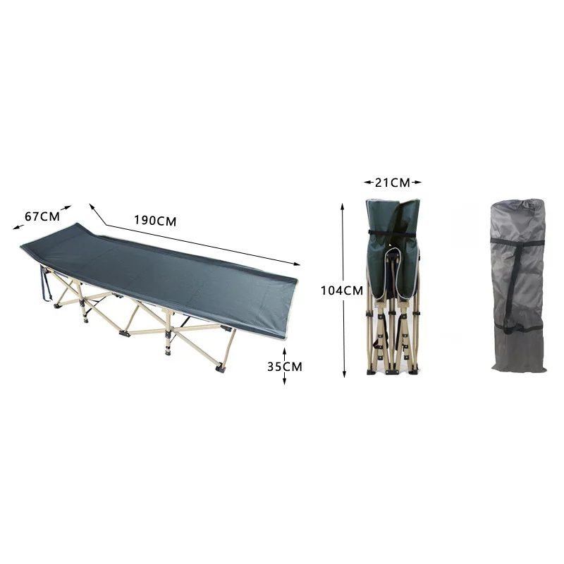 Outdoor Military Army Camping Equipment Adjustable Height Sleeping Cot Folding Camp Bed