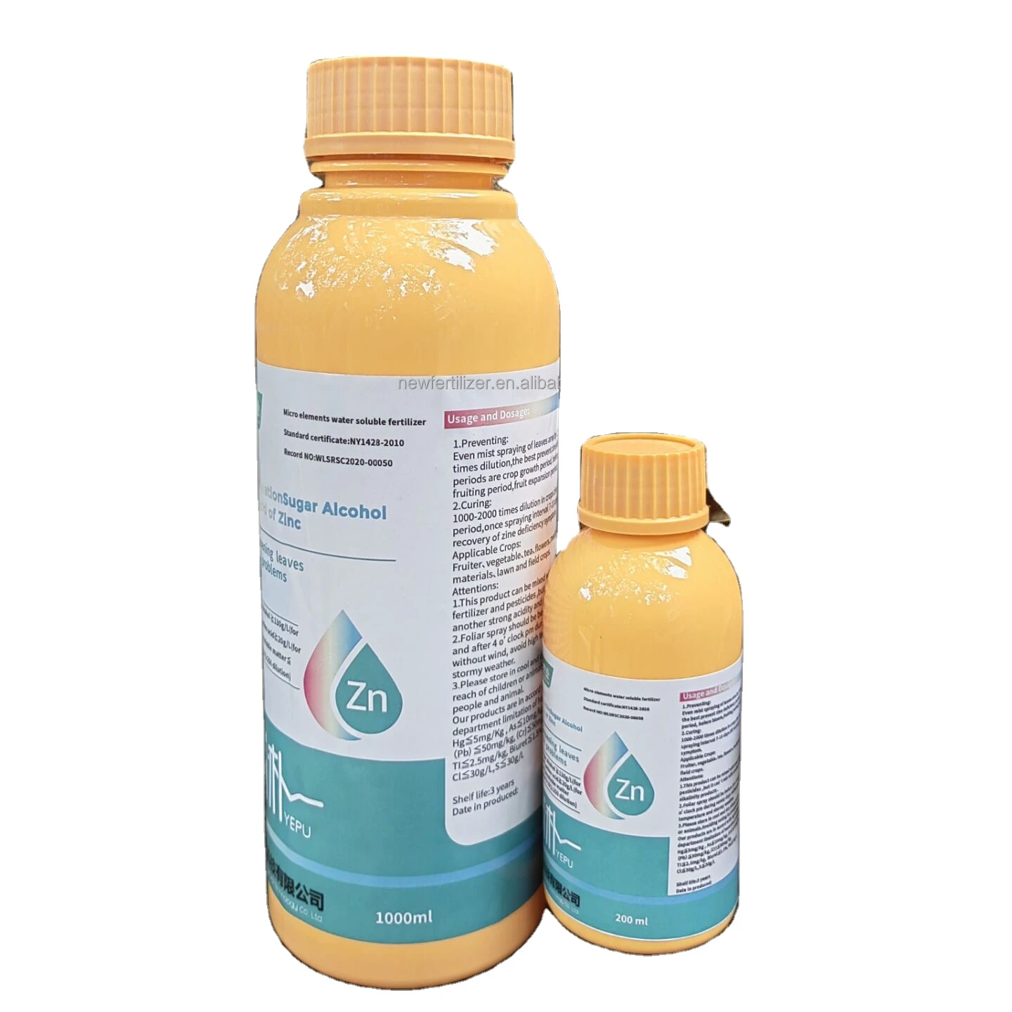 Agriculture trace elements zinc chelate high nutrient custom package leaf root foliar liquid fertilizer for corn