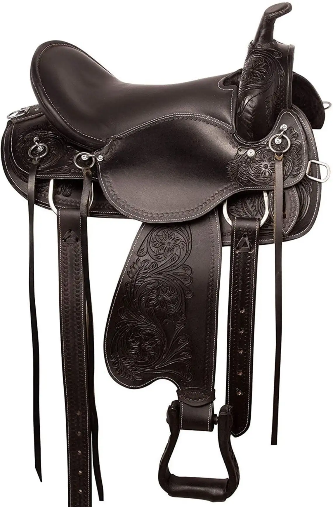 Best Seller High Quality Western Pleasure Trail Hand Tooled Leather Horse Saddle With Set at Wholesale Price