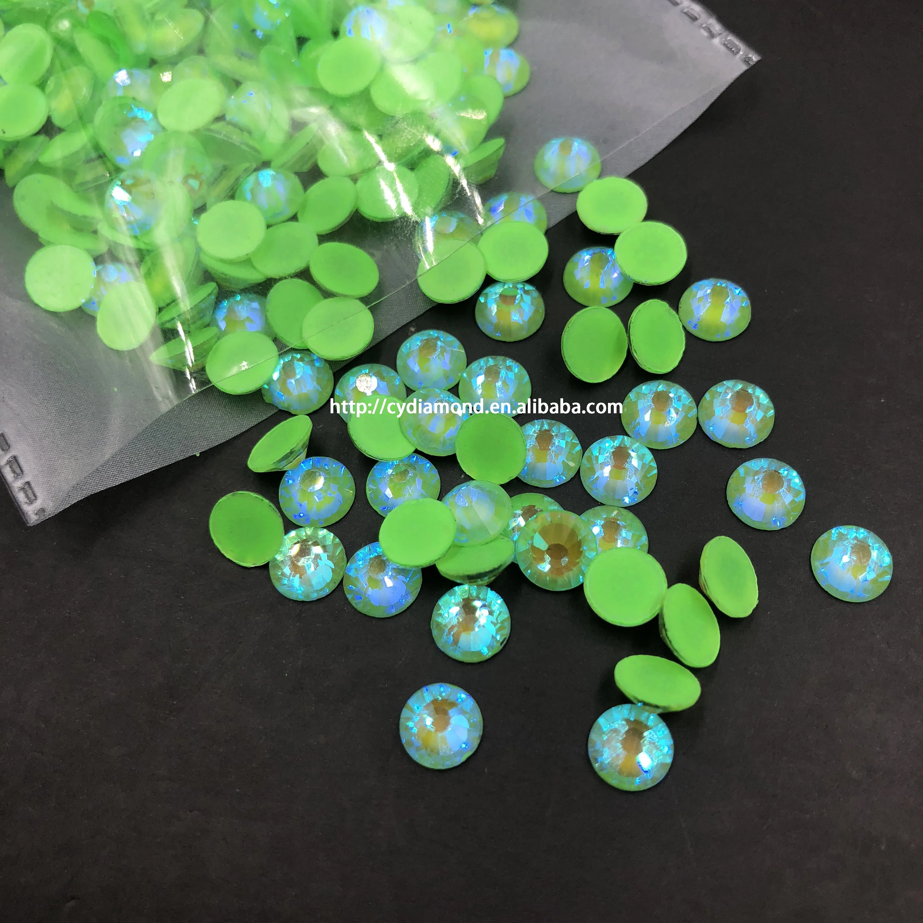 C&Y Nail Art Crystal Hot Bling Multi Color Rhinestone For Nails Green Neon Rhinestone