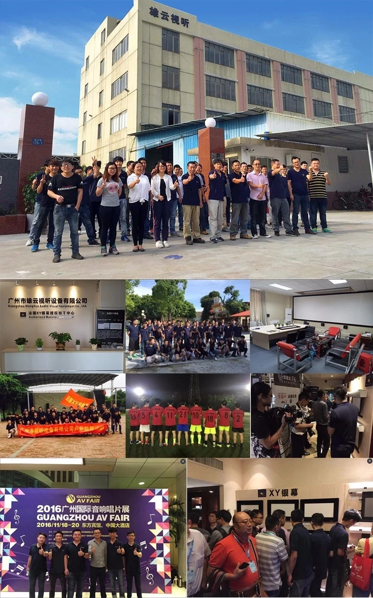 Living room furniture xyscreen automatic TV cabinet on 120 inch ALR UST PET Crystal Motorized floor rising projection screen and UST laser projector 