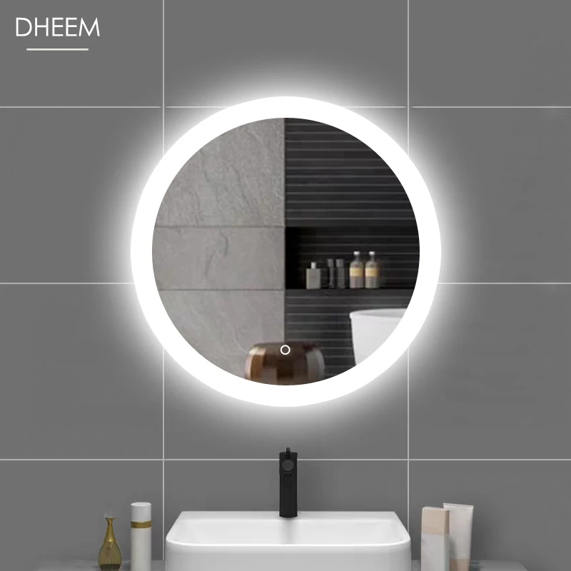 
DHEEM Round Bathroom LED Lighted Makeup Mirror 
