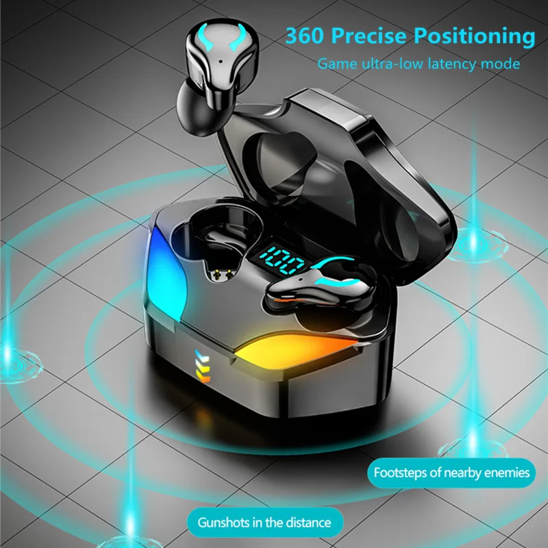 Wireless Earphones X1 TWS Earphone 9D Stereo Music Headset 5.3 Touch Earbuds Gaming With Charging Box