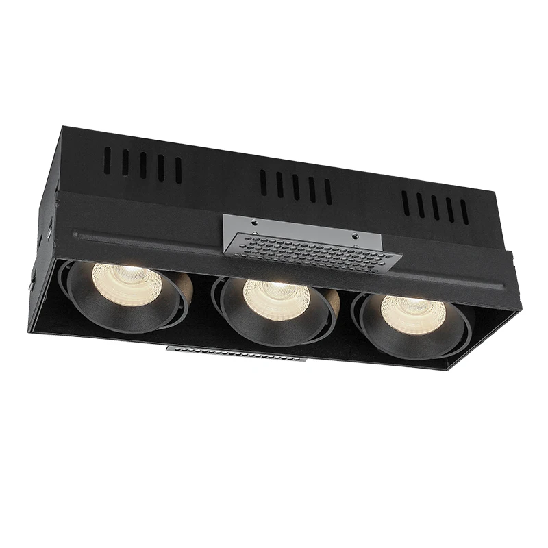 3 Heads 10W 15W Dali 0-10V dimmable Triac Dimming Adjustable Trimless Recessed Led Down Light Emedded Ceiling Spot lights Shop