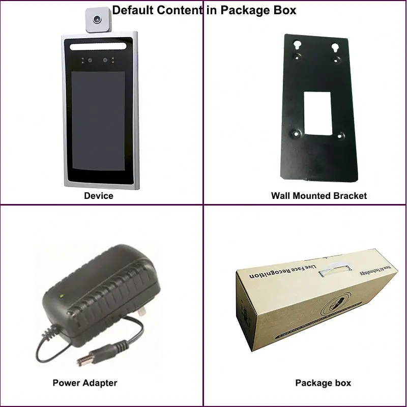 
Factory Low Price Hot Selling 7inch Dynamic Live facial recognition temperature detection time attendance access control system 