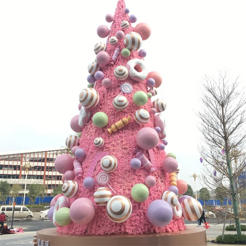 life size christmas candy tree decoration fiberglass resin sculpture lollipop Cane Craft Shopping mall decoration statue