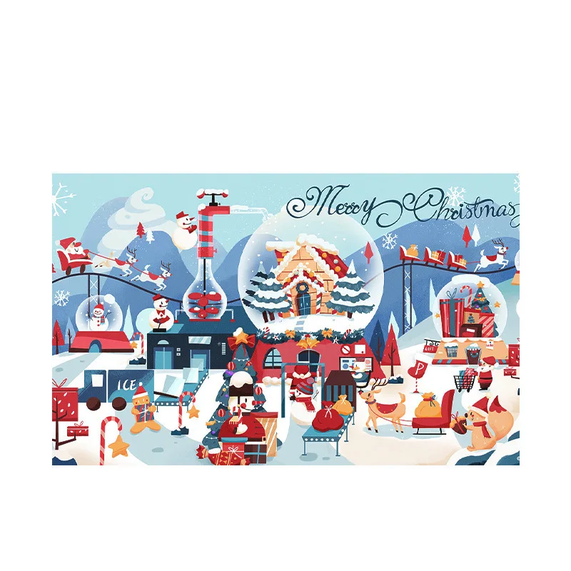 Wholesale rectangle Customizable Christmas PU Leather Placemat waterproof print flowers easter ramadan  wedding arabic design