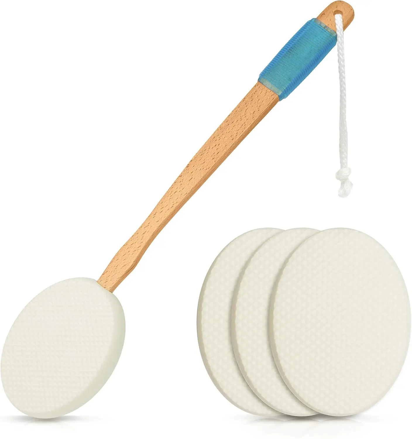 Back Lotion Applicator Long Reach Handle With Pad For Easy Self Application Of Shower Bath Body Wash Brush