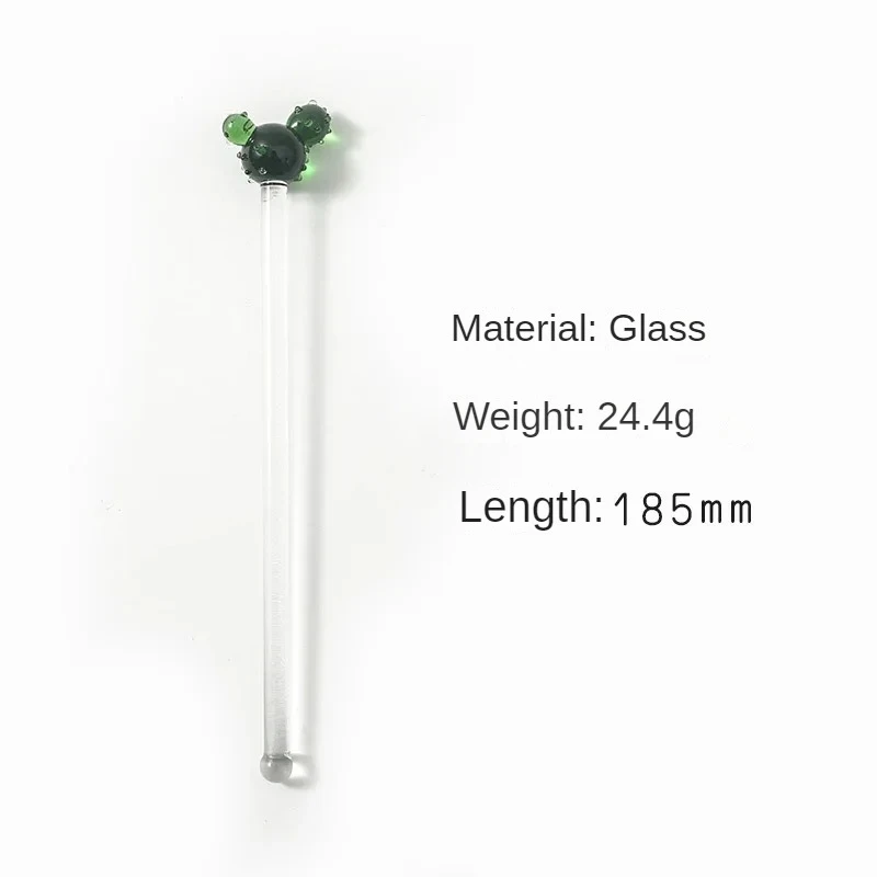 Wholesale Customized Cactus Reusable Coffee Stirring Swizzle Stick, Glass Stirring Rod for Coffee Beverage Cocktail Tea Gifts