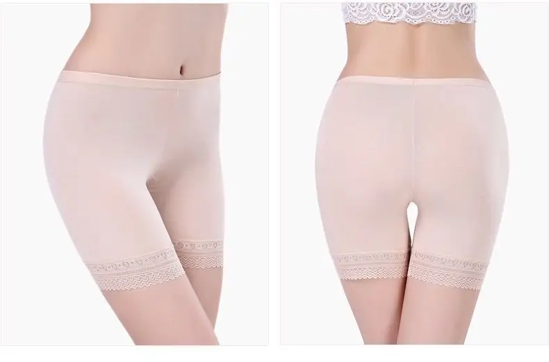 Long Leg Briefs Summer Under Skirt Tube Top 6 Pcsseamless Short Pants for Women Panties Adults Crocheted Plain Dyed Lace Pattern