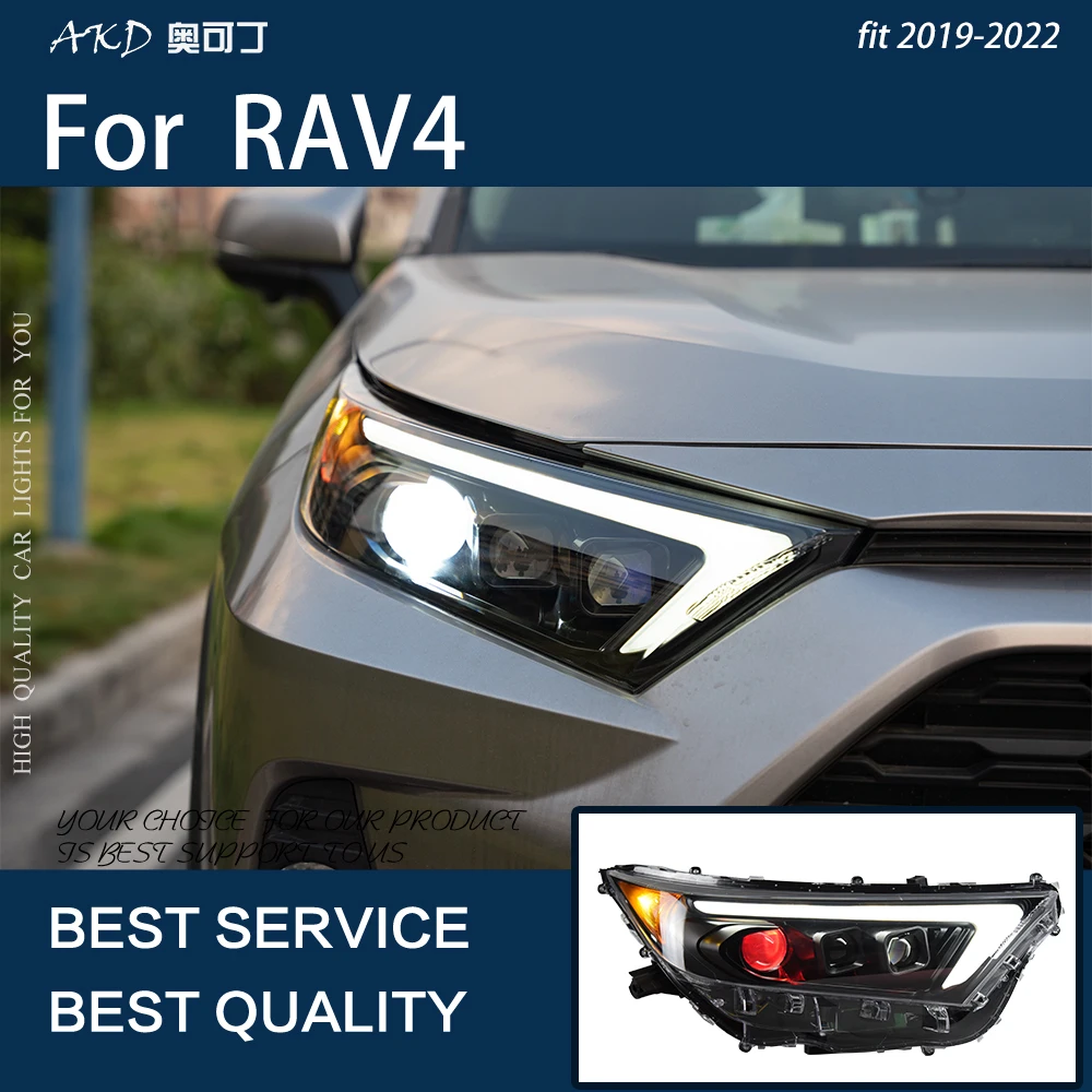 Car Lights For RAV4 RAV 4 2019-2022 LED Auto Headlights Assembly Upgrade Dynamic Evil Eyes Projector Lens Accessories Facelift