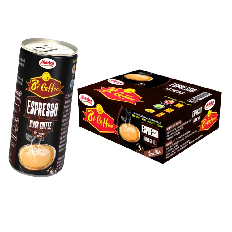 ISO Halal HACCP Certified Espresso Black Bi-Coffee Low Price Packaged Neutrally Can Directly Wholesaled Vietnam Manufacturer