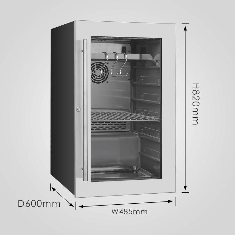 Household Small Beef Display Fridge Uv Light Dry Age Meat Aging Refrigerator Machine Metal Stainless Steel Door Modern 1 Years
