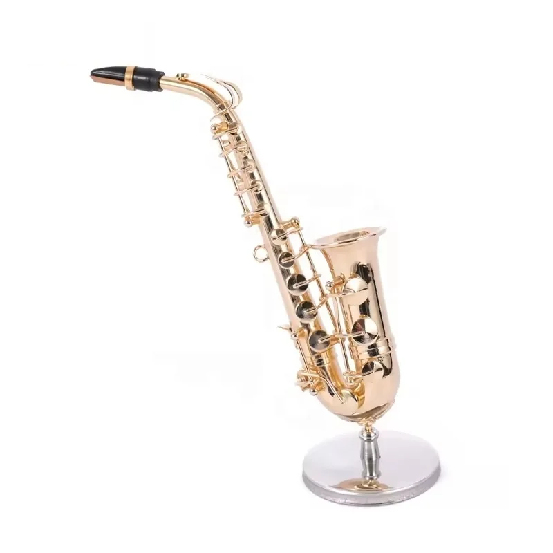 Good quality Copper Gold Plated Alto Tenor 6cm Saxophone Mini Saxophone model Saxophone gift Music Instrument For Student