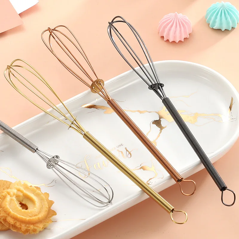 Stainless Steel Balloon Whisk , Gold Whisk Whisk For Cooking With Titanium Gold Plating