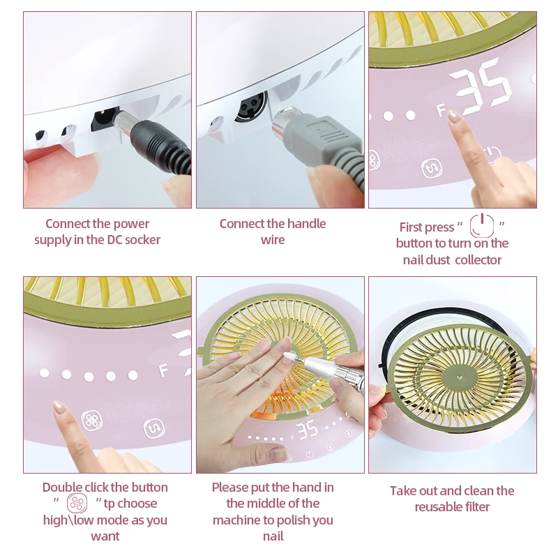 2021 Private Label Nail Dust Collector Vacuum Tech Table Nail Dust Collector With Drill Machine