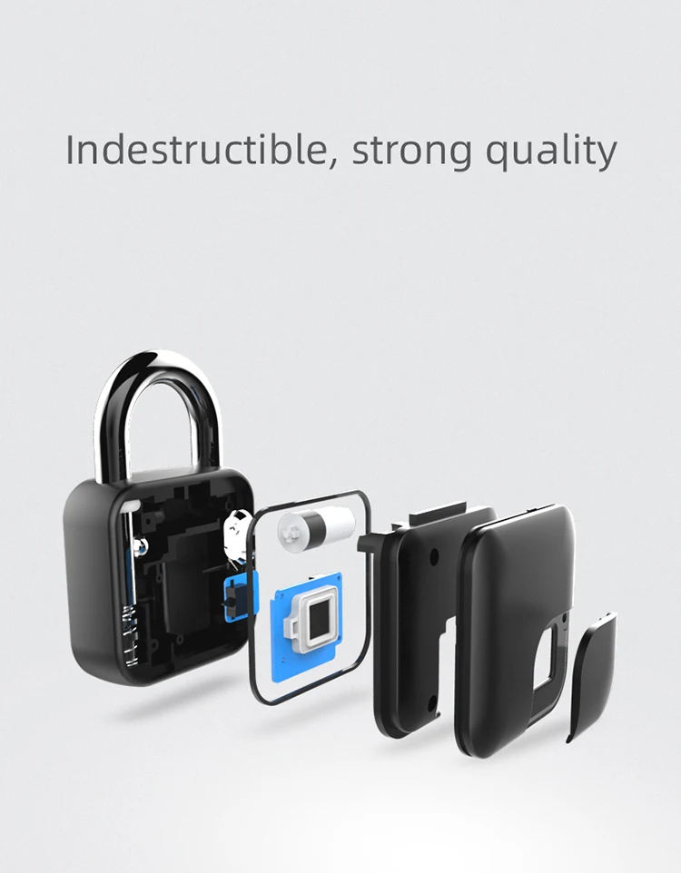 2022 Waterproof Metal Smart Fingerprint Padlock With Tuya APP For iPhone Android USB Rechargeable Electronic Door Lock