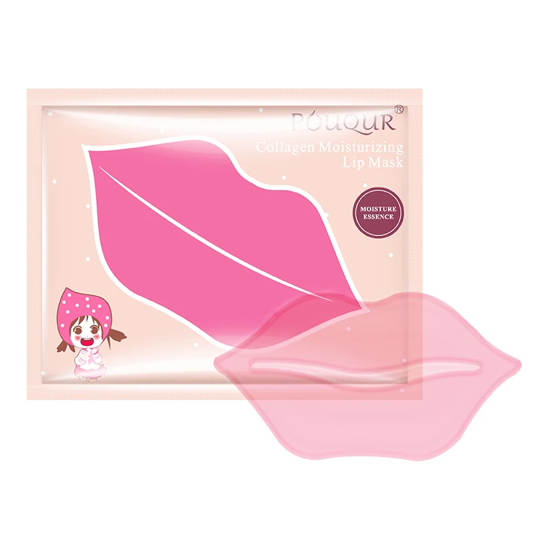 In stock Wholesale Natural Crystal Hydrating Pink Lips Masks Private Label Collagen Gel Sleeping Hydrogel Collagen Lip Mask
