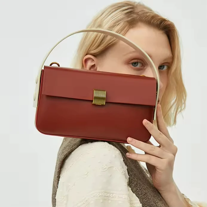 Fashion 100 % Genuine Real Crocodile Leather Bag No Brand Real Cowhide Handbags Women Pure Leather Hand Bags For Ladies Solid