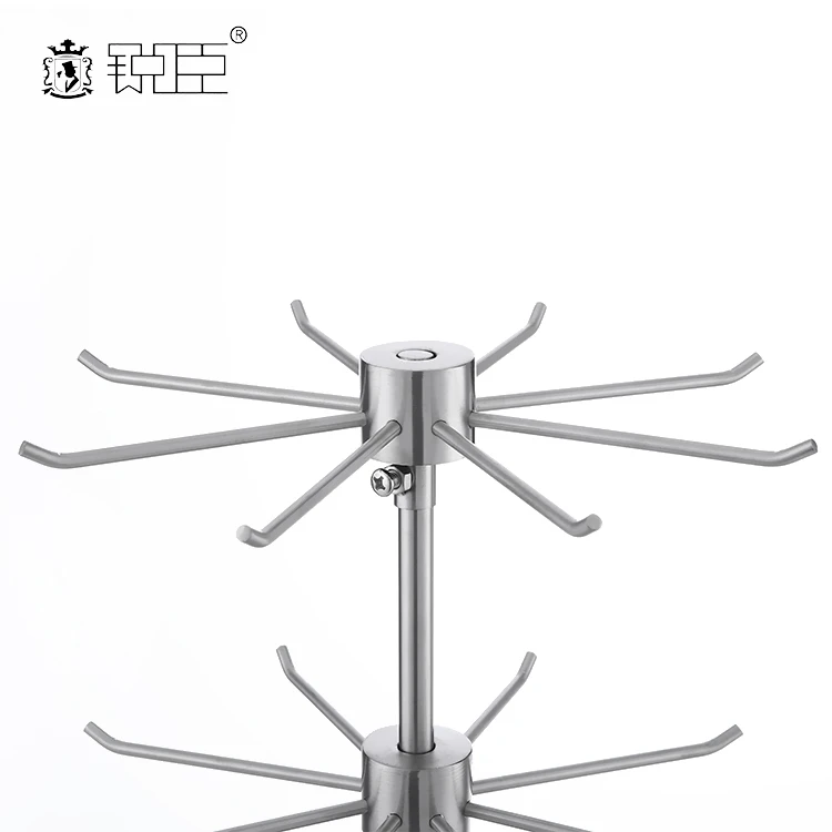 Metal 2 Tier Rotating Jewelry Display Stand Rotatable Counter Top Jewelry Stands For Bracelet Necklace Hairband Holder Stand