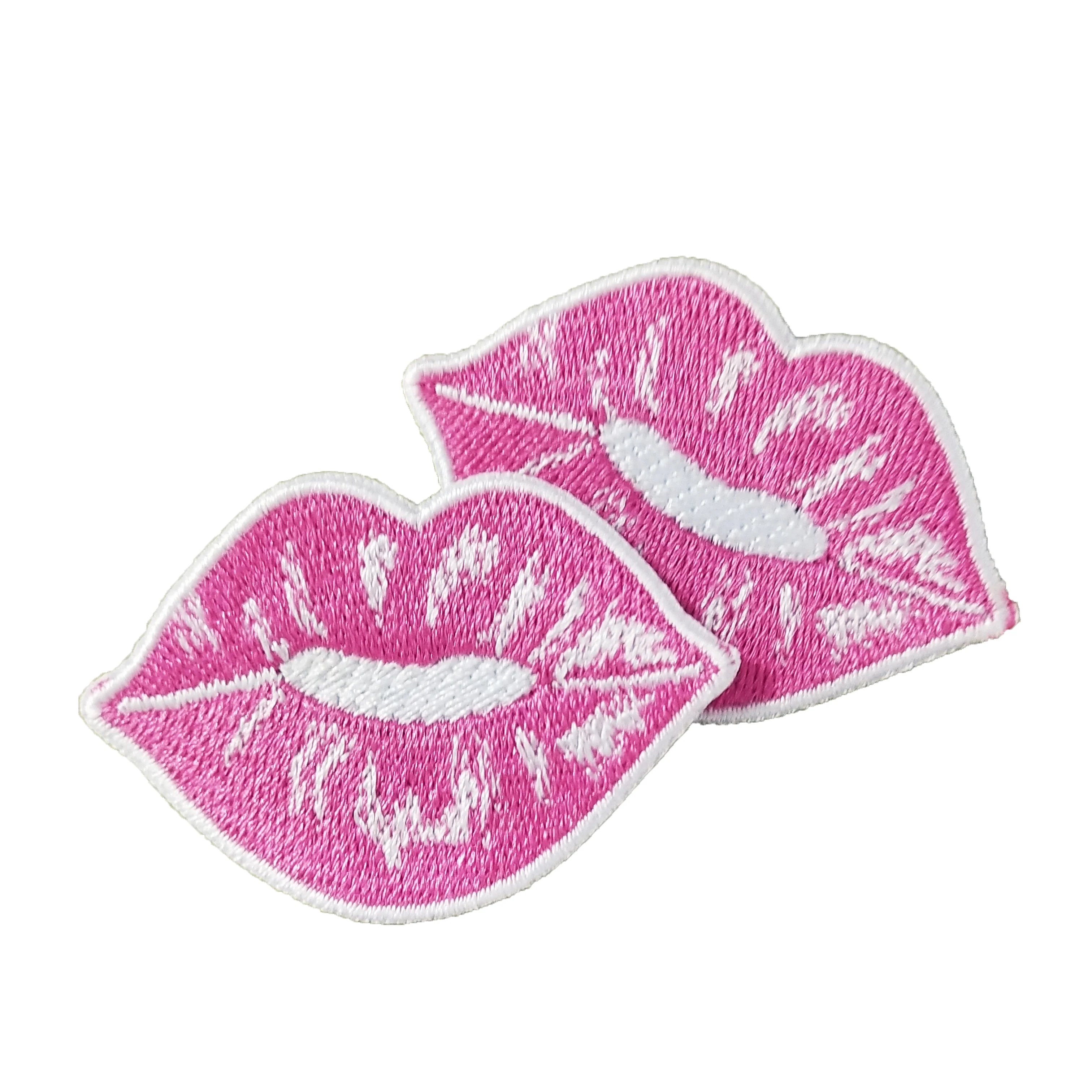 
New Trend Custom Iron On Lips Embroidery Patch Wholesale For Garment 