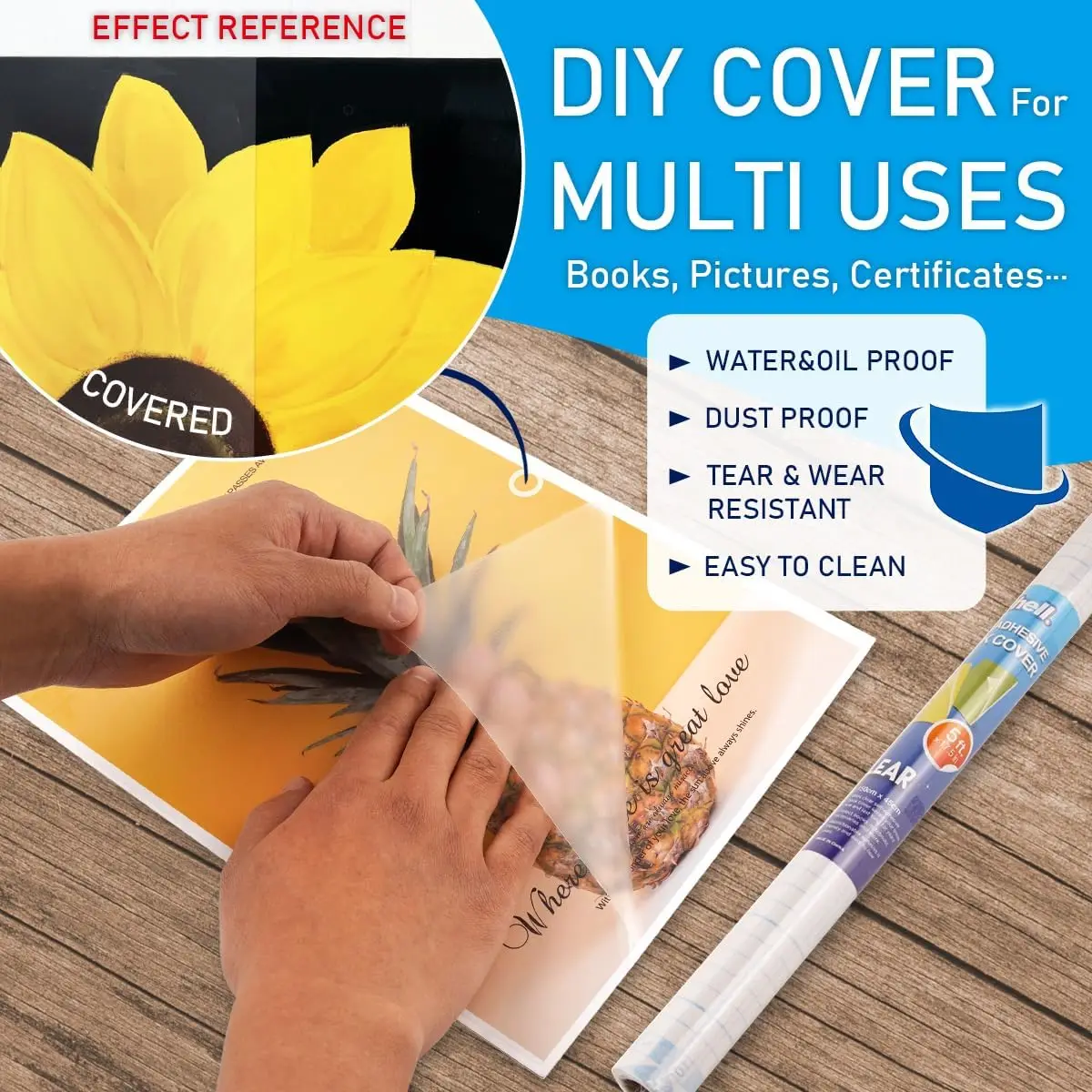 Books Documents Book Cover Clear Self Adhesive CPP Material Laminate Roll Cover